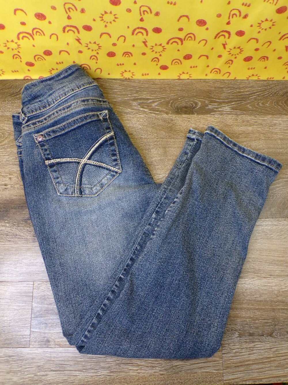 WALLFLOWER Women’s Juniors The Luscious Curvy Fit Stretch Denim Blue Jeans Sz 3